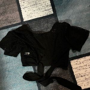 Express lace wrap around crop top